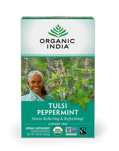 Tulsi Tea Peppermint 18 bags Curated Wellness