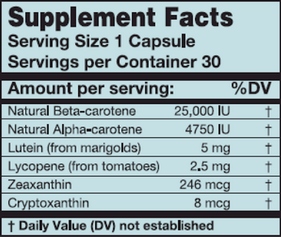 Mixed Carotenoids 30 caps Curated Wellness