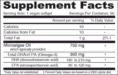 Vegan Omega-3 DHA-EPA 300mg 90 gels Curated Wellness