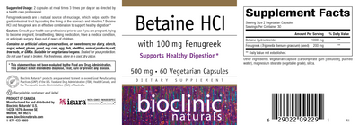 Betaine HCL w/ Fenugreek  Curated Wellness