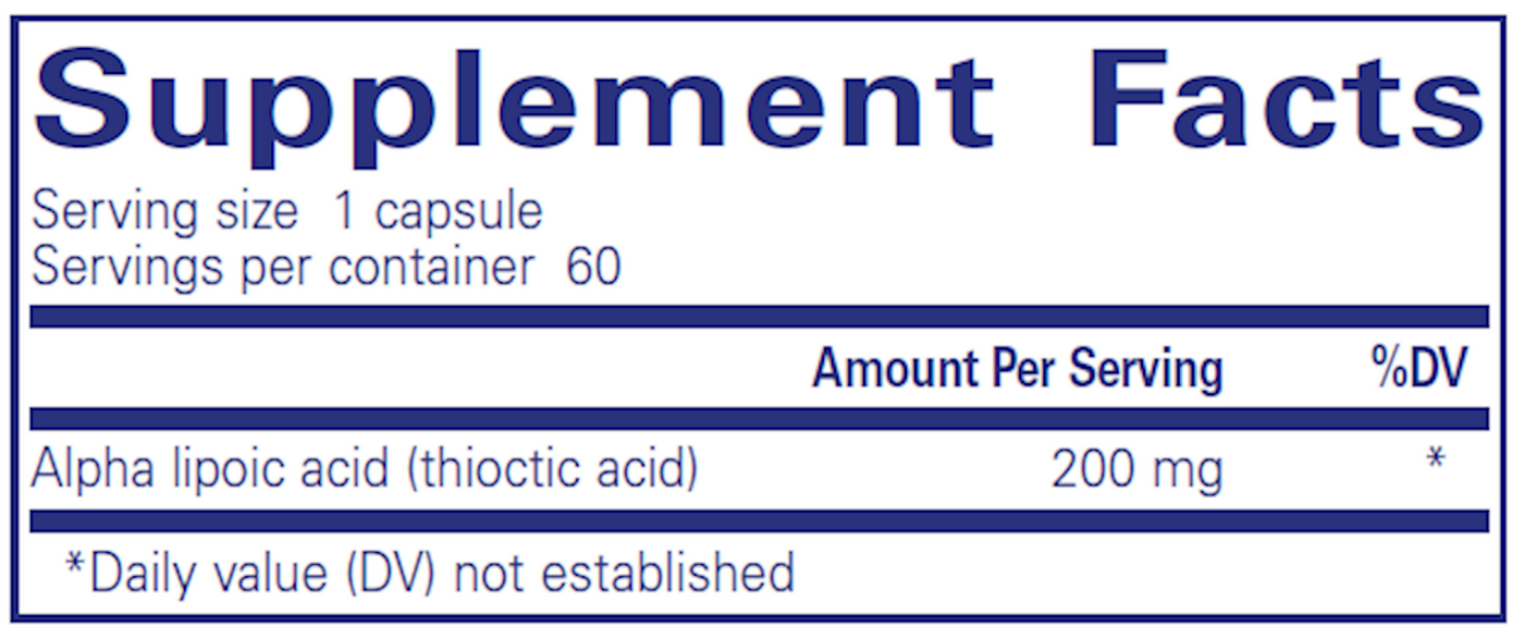 Alpha Lipoic Acid 200 mg 60 vcaps Curated Wellness