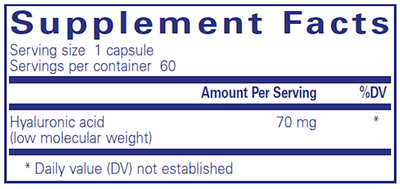 Hyaluronic Acid 70 mg 60 vcaps Curated Wellness