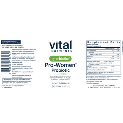 Hyperbiotics Pro-Women Probiotic 60t Curated Wellness