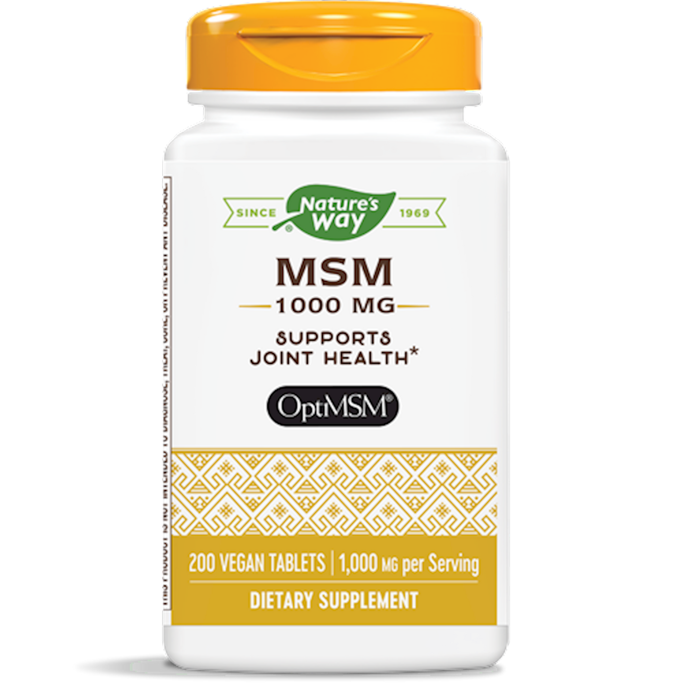 MSM 1000 mg 200 tabs Curated Wellness