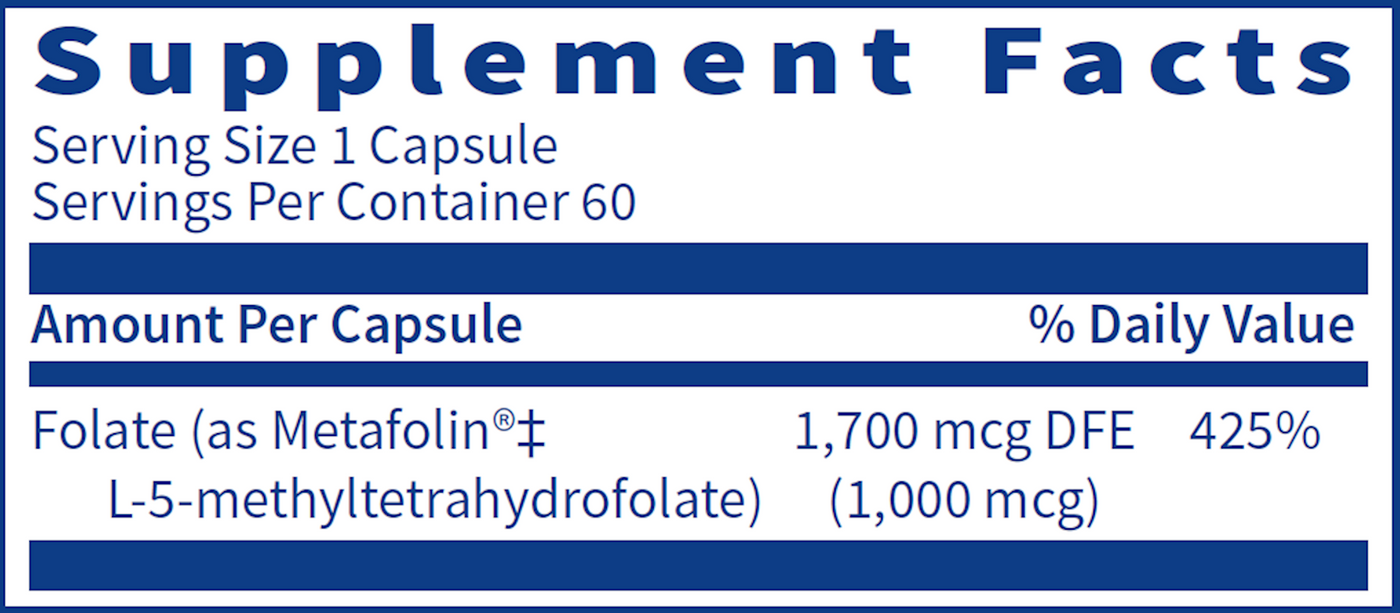 L-MethylFolate 60 caps Curated Wellness