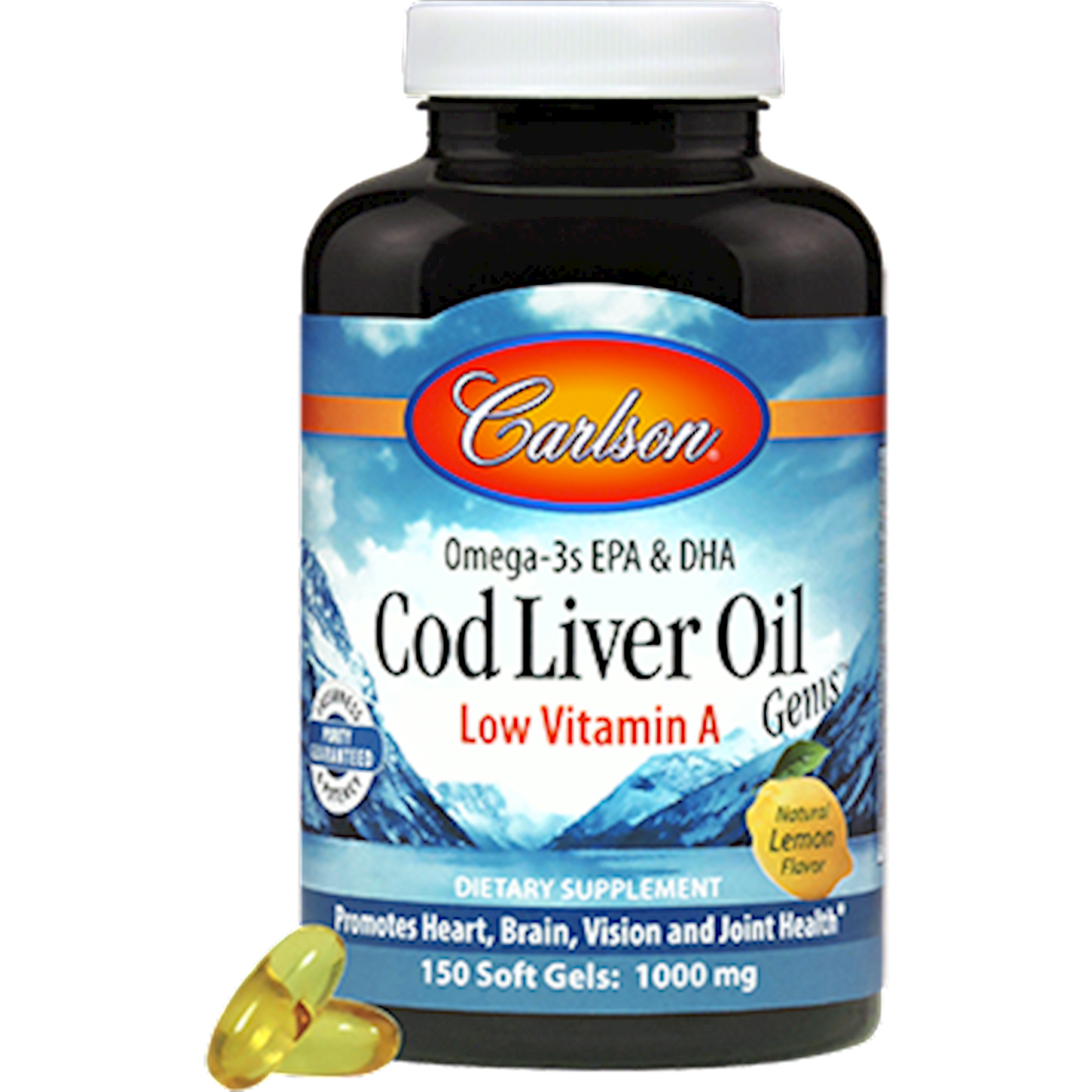 Cod Liver Oil Low Vit A Lemon 150 gels Curated Wellness