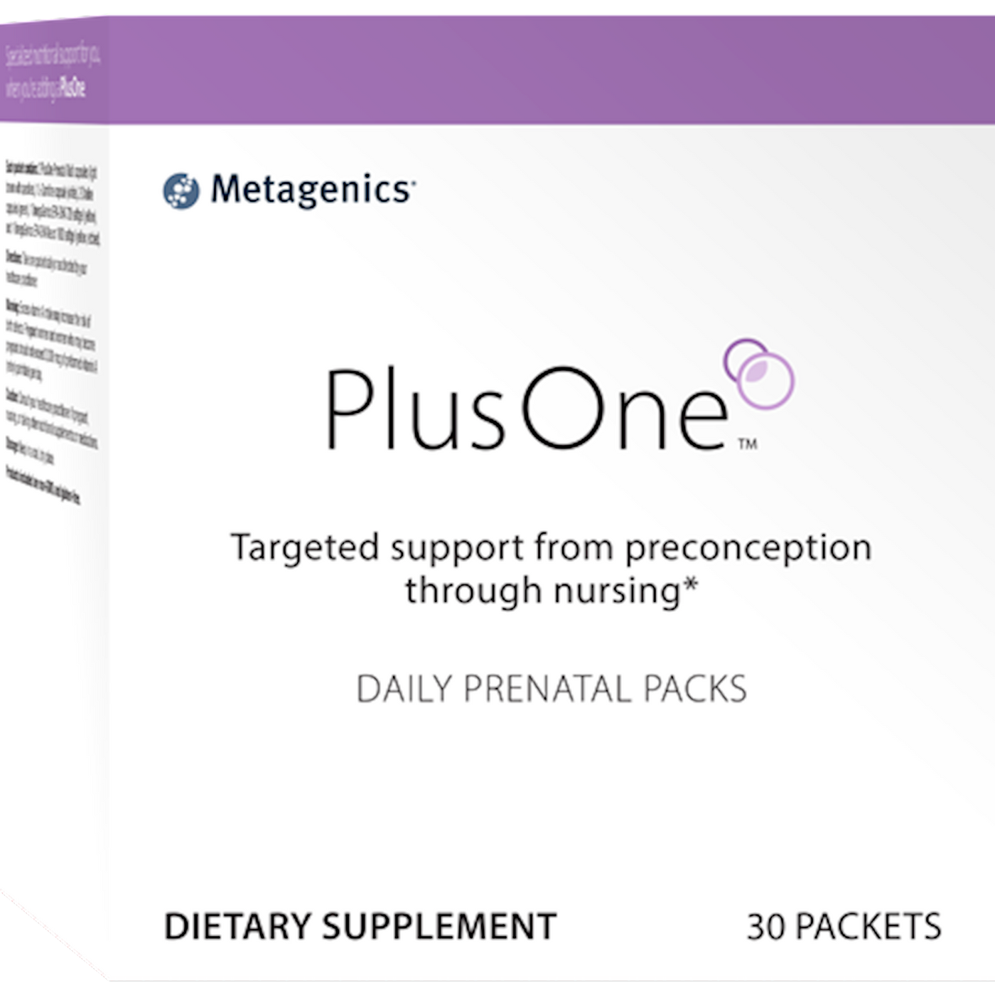 Plus One Daily Prenatal 30 packets Curated Wellness