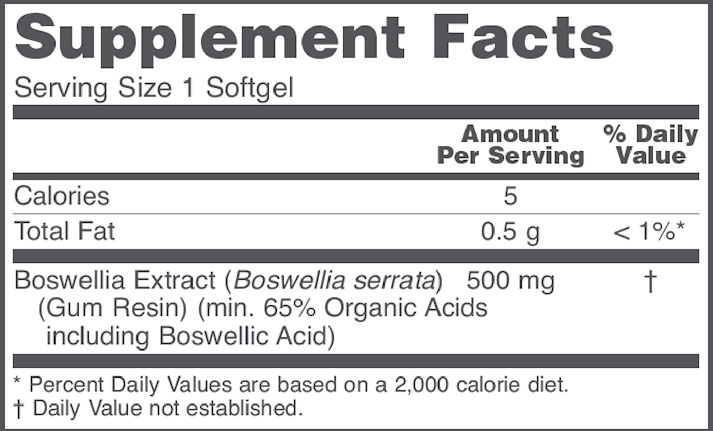 Boswellia Extract 500mg 90 gels Curated Wellness