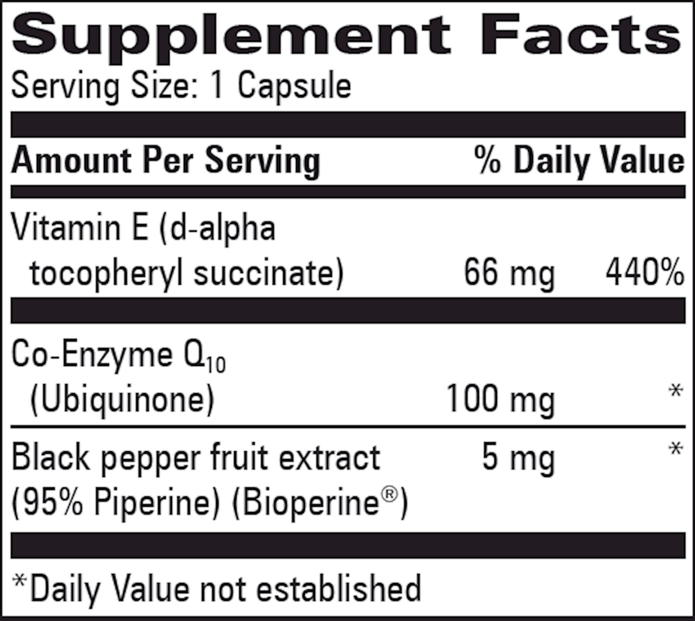 CoQ10 100 mg Plus E  Curated Wellness