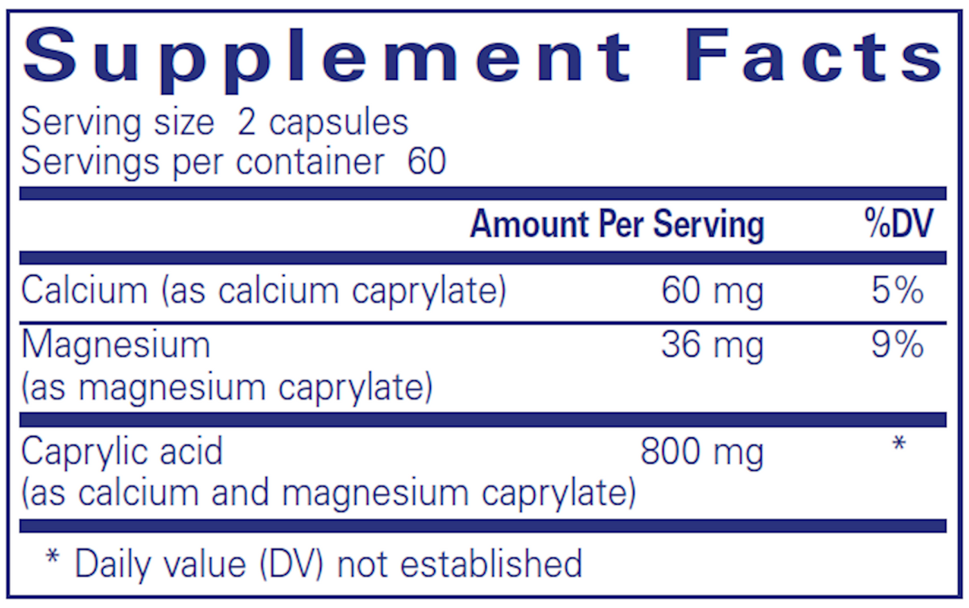 Caprylic Acid 120 vcaps Curated Wellness