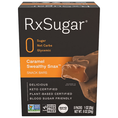RxSugar Caramel Swealthy Snax 8 bars Curated Wellness