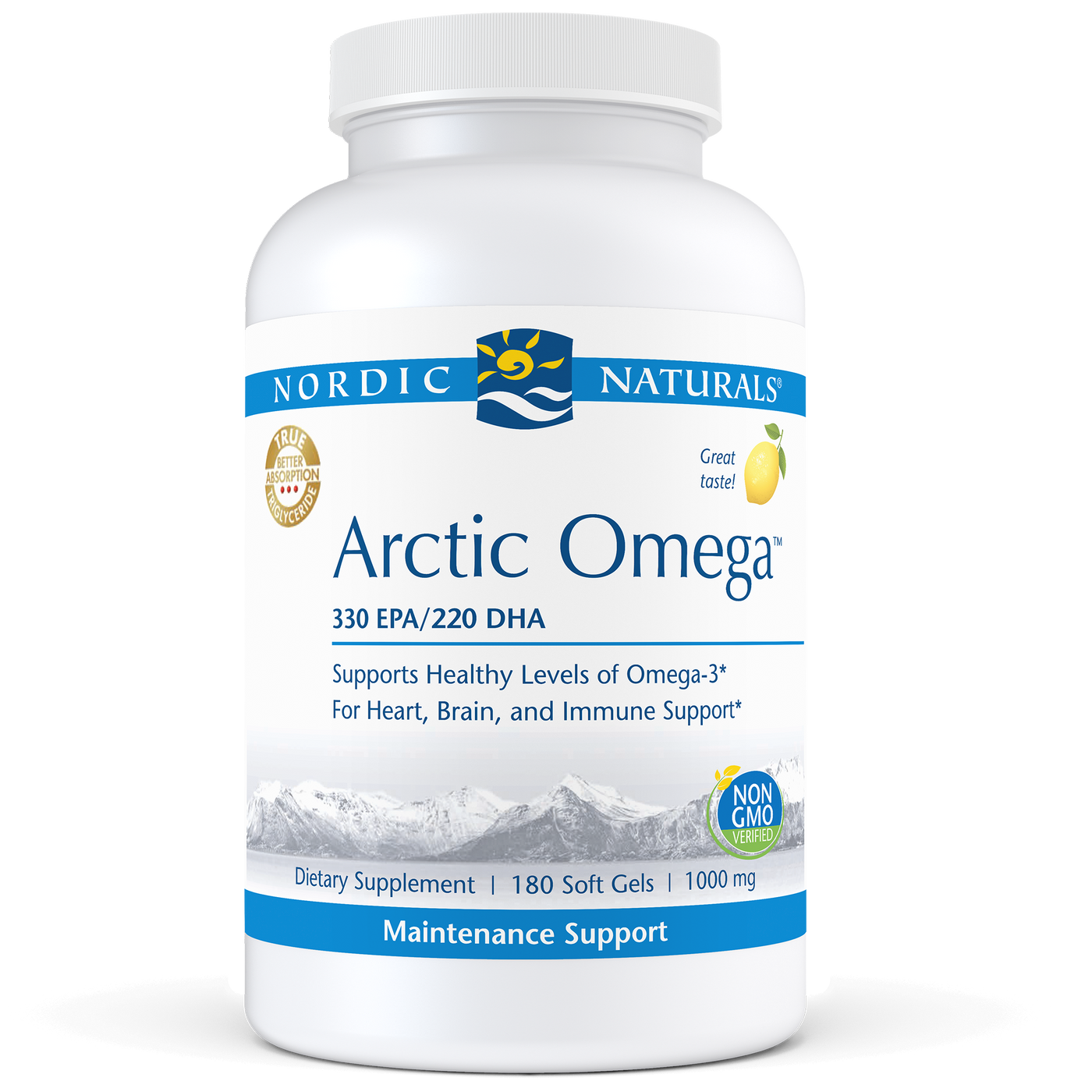 Arctic Omega Lemon 1000 mg 180 gels Curated Wellness