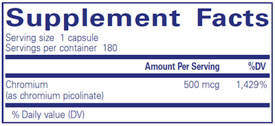 Chromium (picolinate) 500 mcg 180 vcaps Curated Wellness