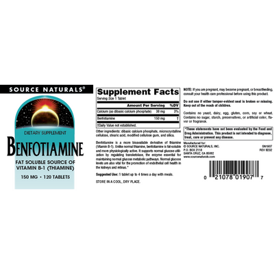 Benfotiamine 150mg 120 tab Curated Wellness