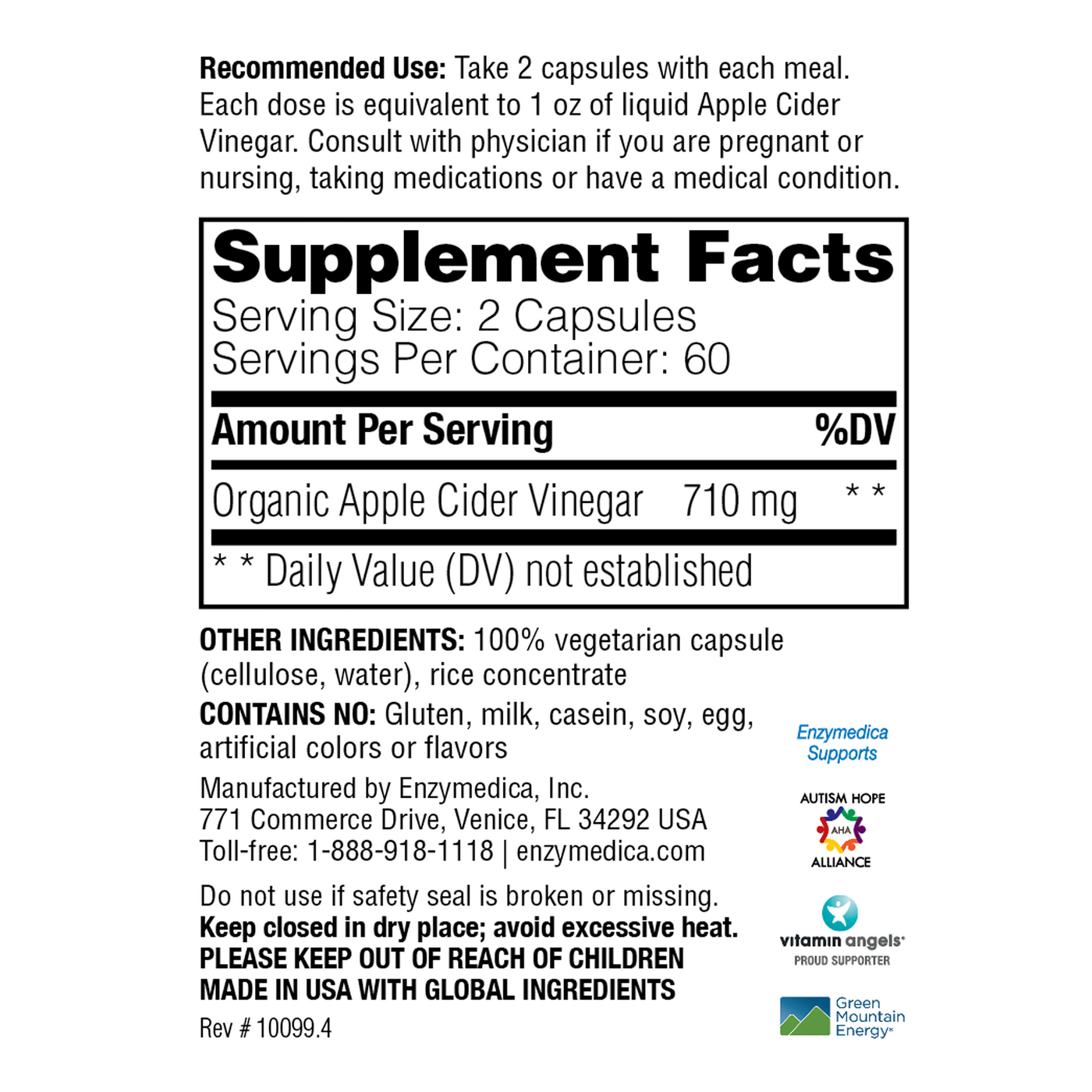 Apple Cider Vinegar 120 caps Curated Wellness