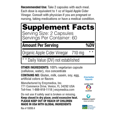 Apple Cider Vinegar 120 caps Curated Wellness