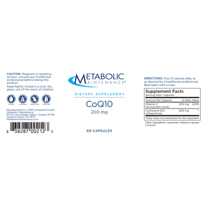 CoQ10 200 mg 60 caps Curated Wellness