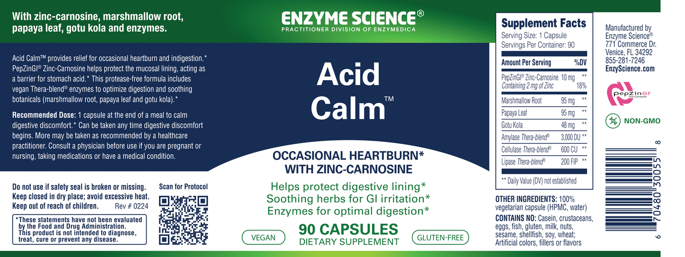 Acid Calm 90 Capsules Curated Wellness