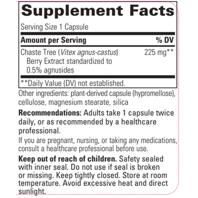 Vitex Extract 225mg 60 caps Curated Wellness