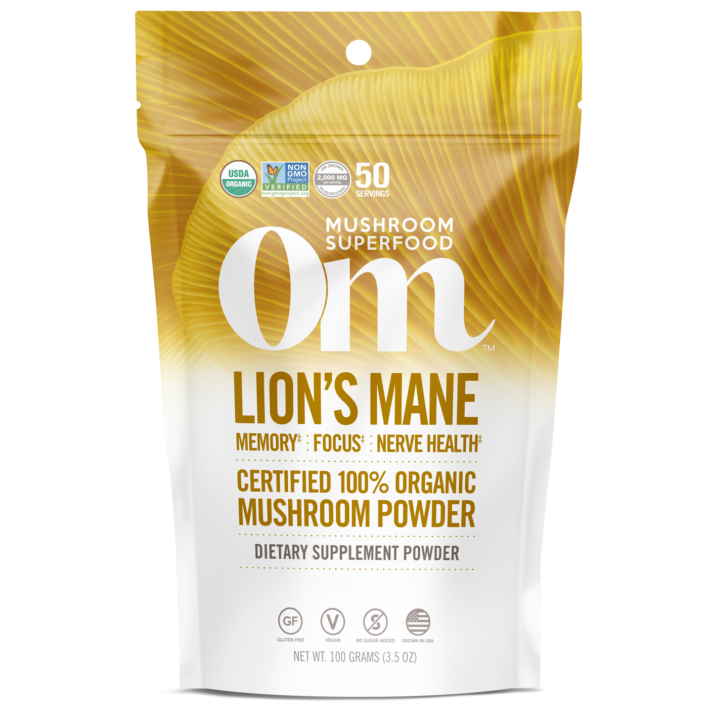 Lion's Mane (Hericium erinaceous) 100 g Curated Wellness