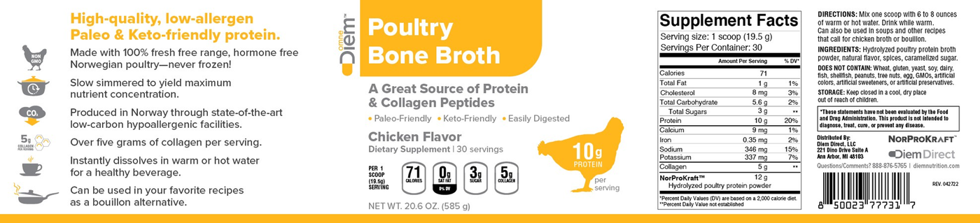 Poultry Bone Broth Chicken Fl  Curated Wellness