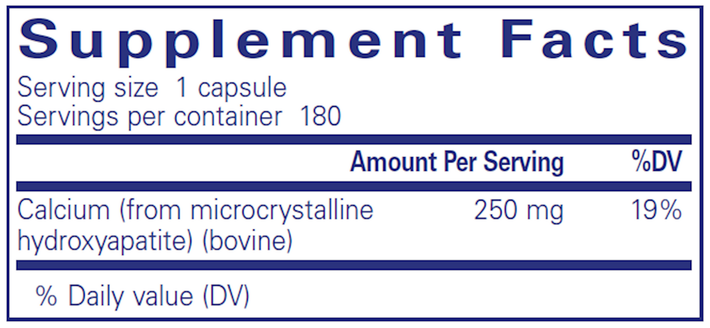 Calcium (MCHA) 180 vcaps Curated Wellness