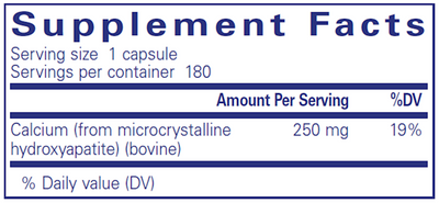 Calcium (MCHA) 180 vcaps Curated Wellness