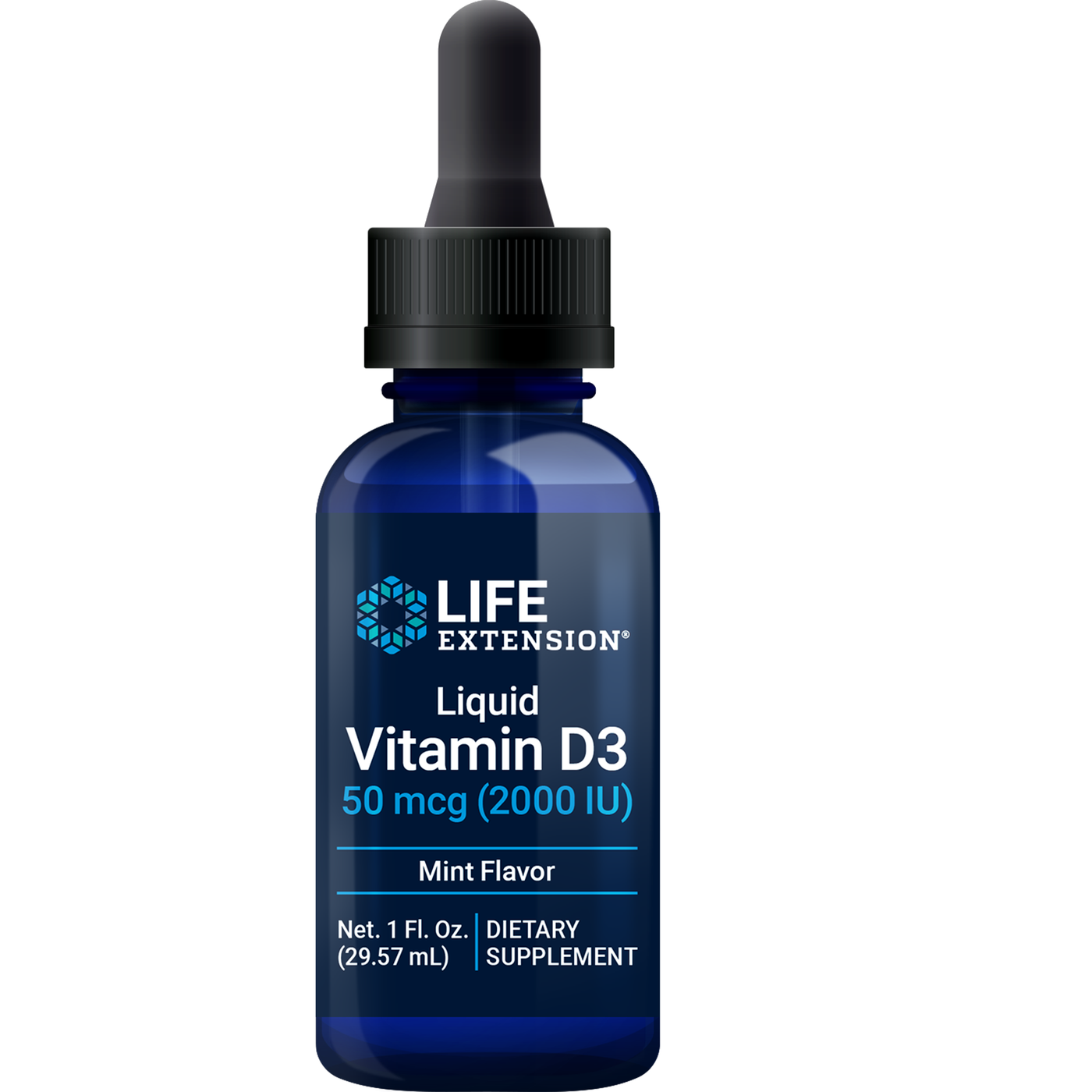 Liquid Vitamin D3 50 mcg Mint 1 fl oz Curated Wellness