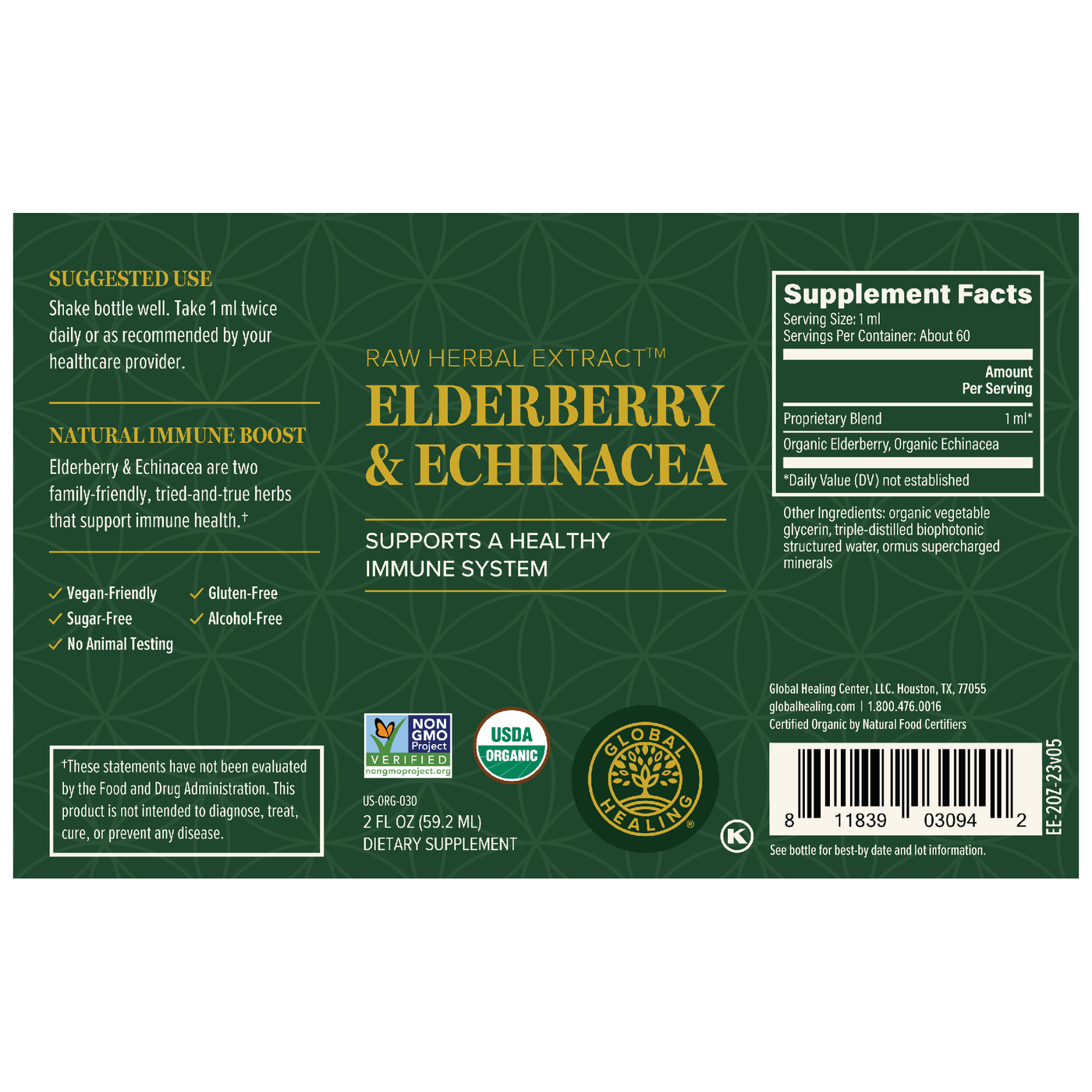 Elderberry and Echinacea  liquid Curated Wellness