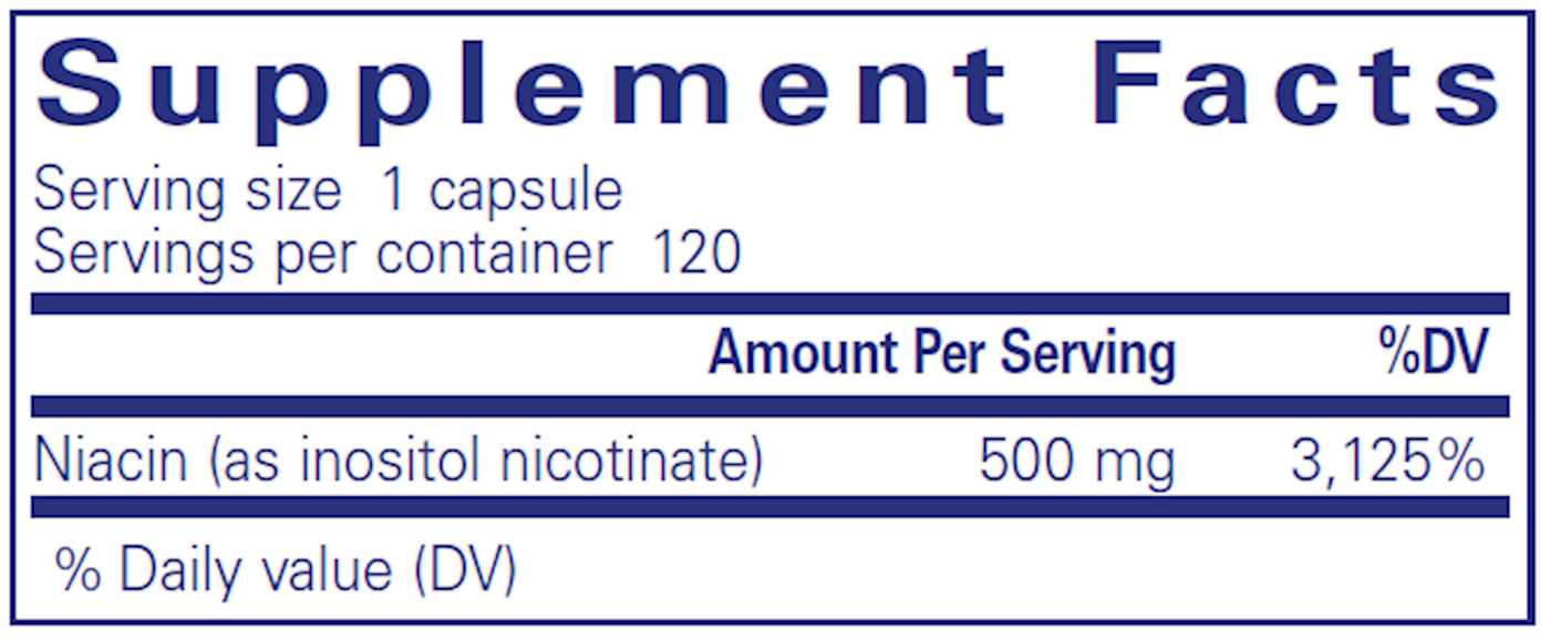 Niacitol 500 mg 120 vcaps Curated Wellness