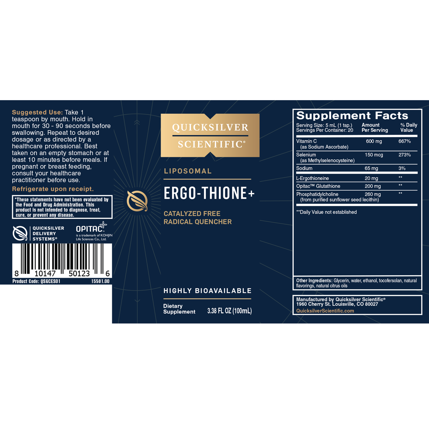 Liposomal Ergo-Thione+ mL Curated Wellness