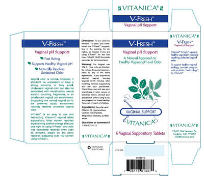 V-Fresh Suppositories 6 count Curated Wellness