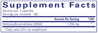 MSM Capsules 360 caps Curated Wellness