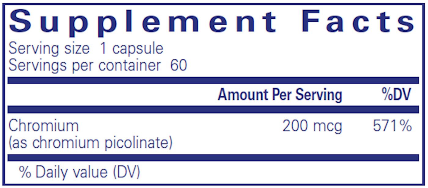 Chromium (picolinate) 200 mcg 60 vcaps Curated Wellness