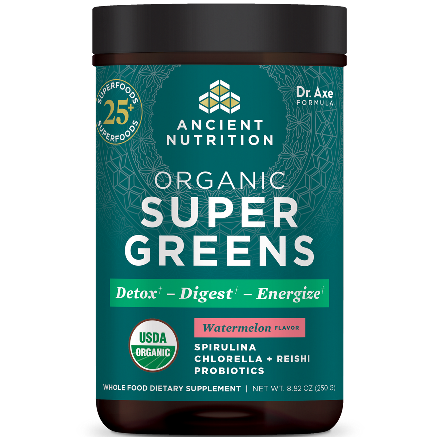 Organic SuperGreens Watermelon 25 serv Curated Wellness