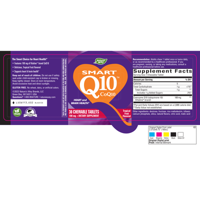 SMART Q10 CoQ10 Orange 100 mg 30 chew Curated Wellness