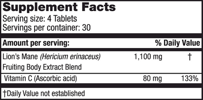 Super Lion's Mane 120 vegtabs Curated Wellness