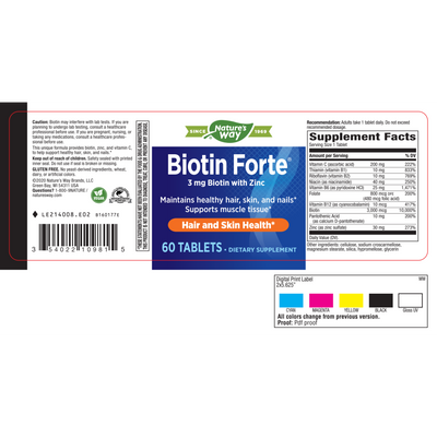 Biotin Forte 3 mg with Zinc  Curated Wellness