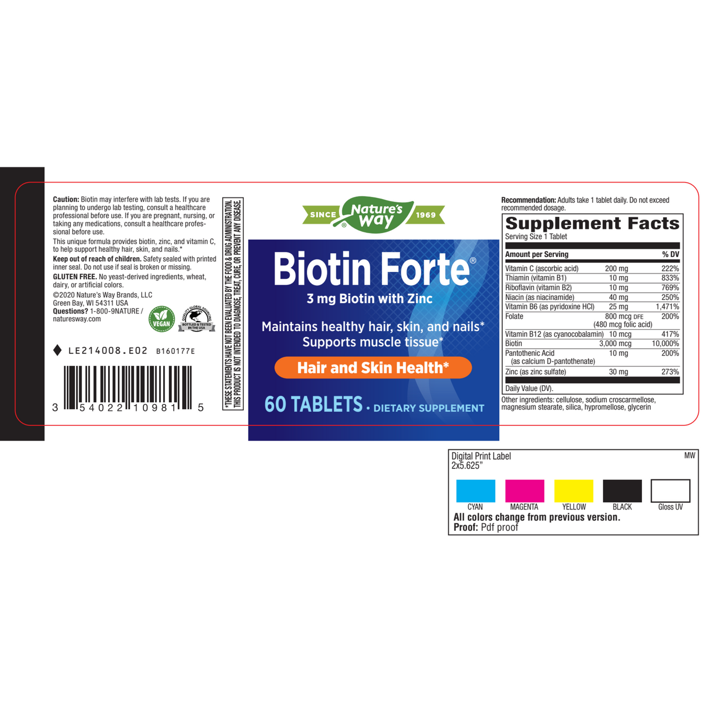 Biotin Forte 3 mg with Zinc  Curated Wellness