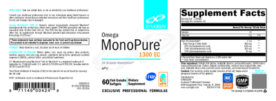 Omega MonoPure 1300 EC 60 Softgels Curated Wellness