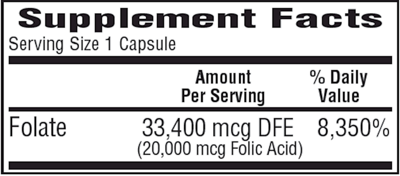 Folic Acid 20 mg  Curated Wellness