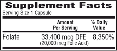 Folic Acid 20 mg  Curated Wellness