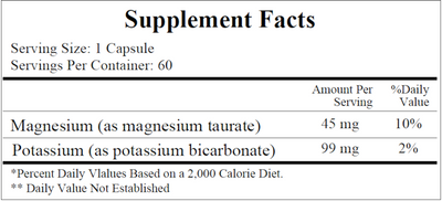 Magnesium-Potassium Taurate 60 caps Curated Wellness