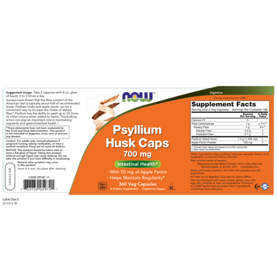 Psyllium Husk 700 mg  Curated Wellness