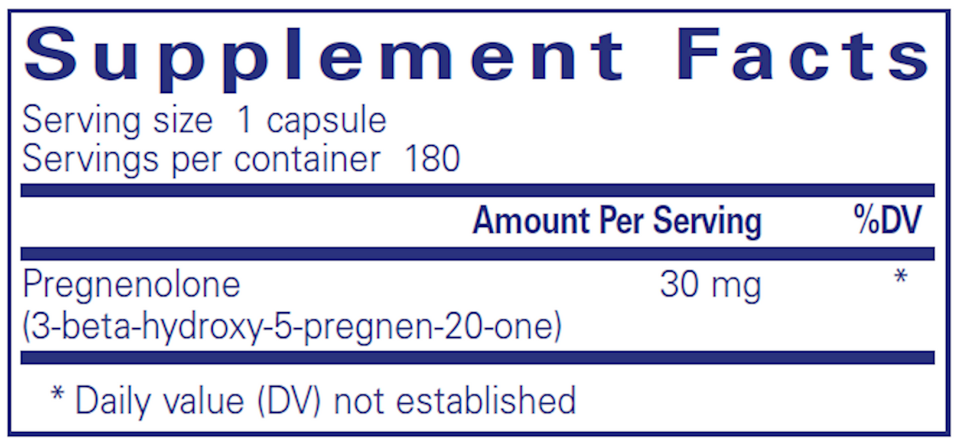 Pregnenolone 30 mg 180 vcaps Curated Wellness