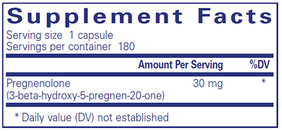 Pregnenolone 30 mg 180 vcaps Curated Wellness