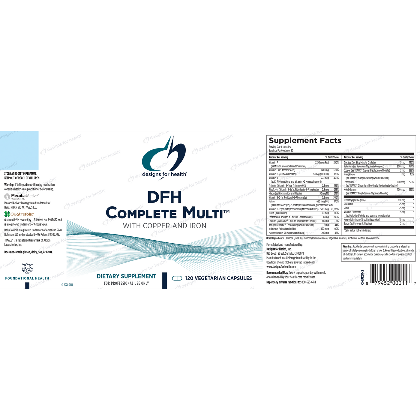 DFH Complete Multi w/ Cu & Fe 120 vcaps Curated Wellness