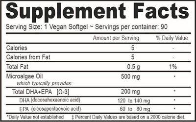 Vegan DHA-EPA (Delayed Release) 90 vcaps Curated Wellness