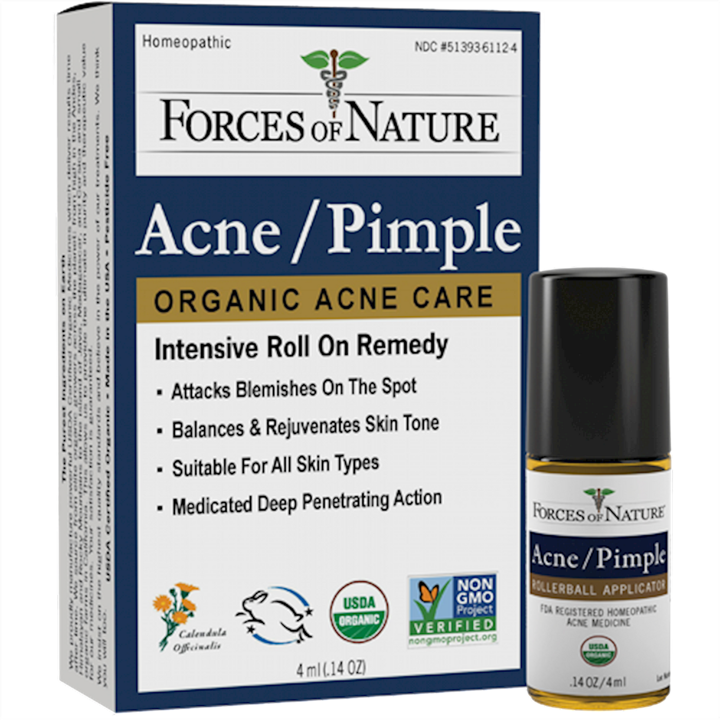 Acne/Pimple Control Organic .14 fl oz Curated Wellness