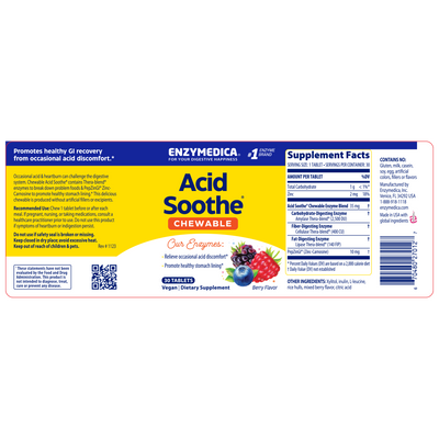 Acid Soothe Chewable Berry 30 tablets Curated Wellness